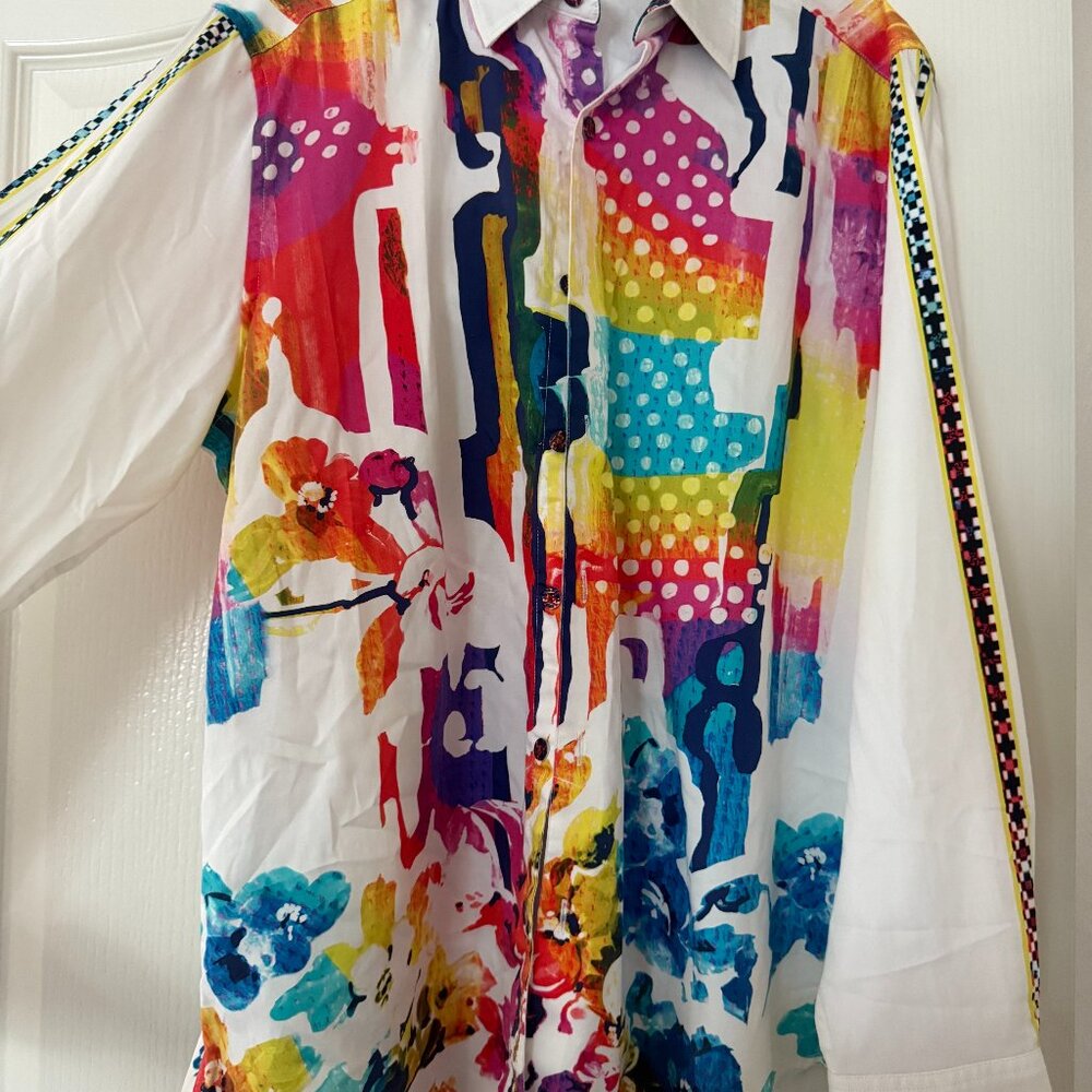 Robert Graham “Skull Garden” Abstract Print Button-Up Shirt
